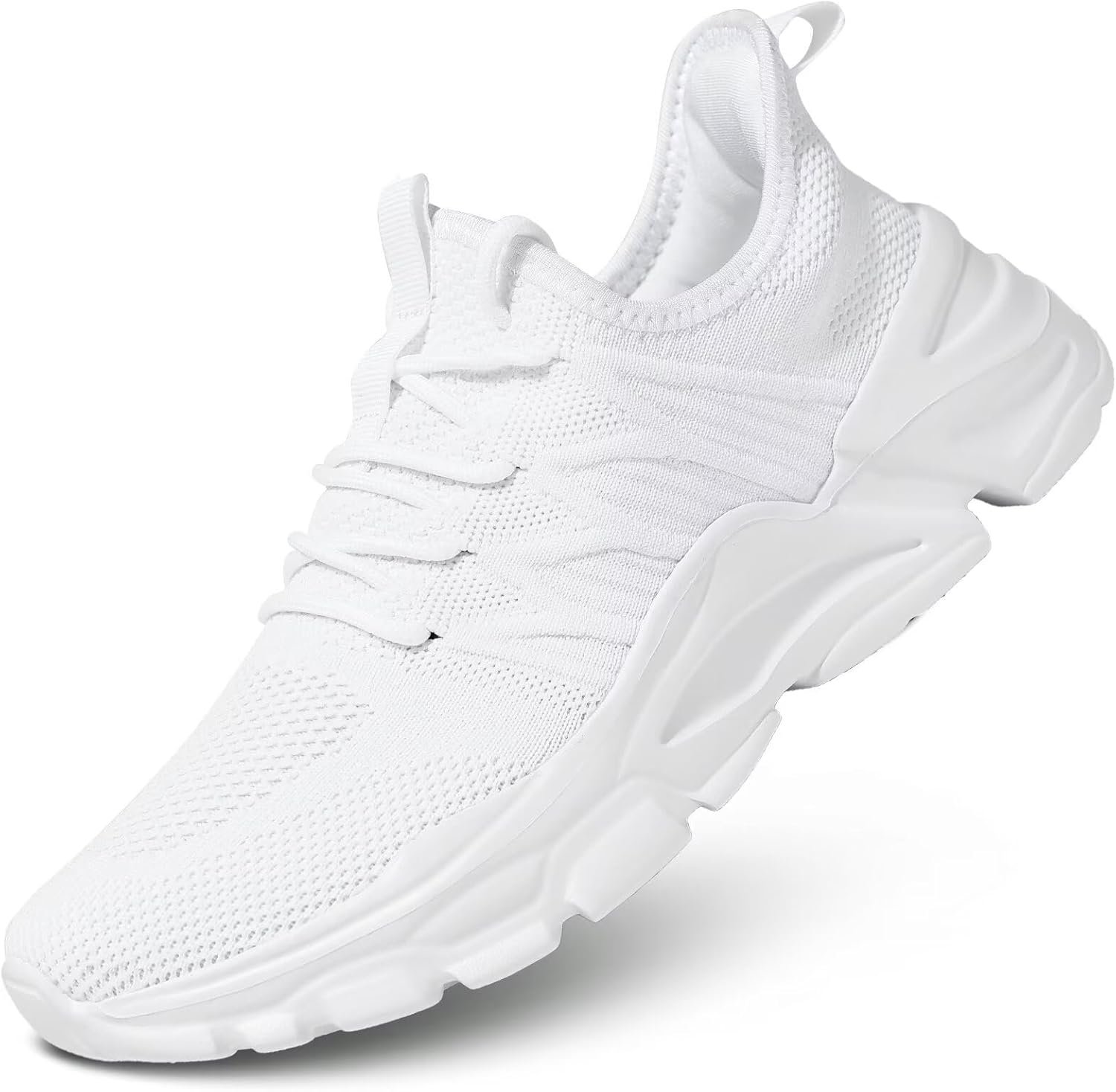 61hyUAzsDL._AC_SL1500_.jpg Men’s Slip Walking Shoes Breathable Lightweight Sneakers Athletic Tennis Running Shoes for Gym Travel Jogging - Image 1