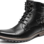 Men's Motorcycle Combat Boots Zipper Biker Boot
