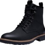 Boots for Men Casual Waterproof Men's Boots Retro Lace Up Motorcycle Boots